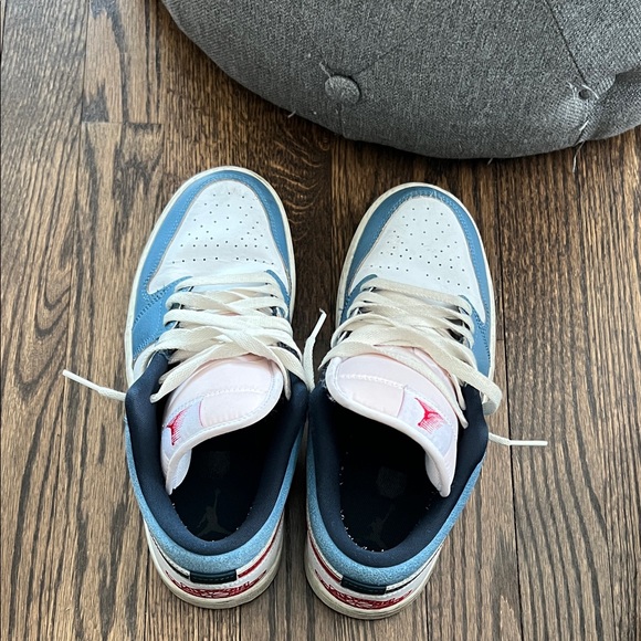 Nike Air Jordan Low Blue and White Sneakers - Picture 4 of 8